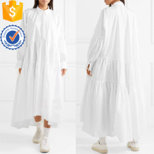 Lâche Fit Surdimensionné Blanc Manches Longues Coton Miaxi Robe D&#39;été Fabrication En Gros Mode Femmes Vêtements (TA0314D)